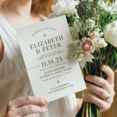 Retro 70er Groovy Green Wedding Einladung