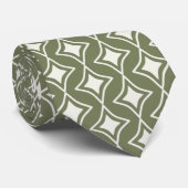 Retro 70er Groovy Green Wedding Krawatte (Gerollt)