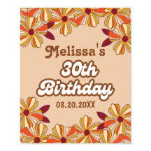 Retro 70er Groovy Hippie Blume 30. Geburtstag
