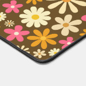 Retro 70er Groovy Hippie Blume Monogram Schreibtischunterlage (Ecke)