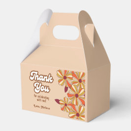 Retro 70er Groovy Hippie Blume Vielen Dank Geschenkschachtel