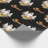 Retro 70er Groovy Hippie Ghost & Boo Halloween Spa Geschenkpapier (Ecke)
