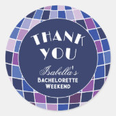 Retro 70er Groovy Letzte Disco Bachelorette Vielen Runder Aufkleber (Vorderseite)