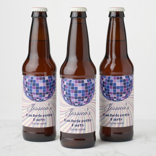 Retro 70er Groovy Letzte Disco Junggeselinnen-Absc Bierflaschenetikett (Flaschen)