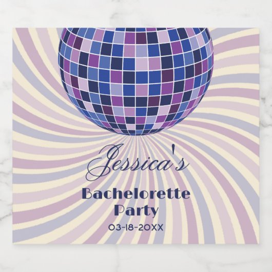 Retro 70er Groovy Letzte Disco Junggeselinnen-Absc Bierflaschenetikett (Einzelnes Label)