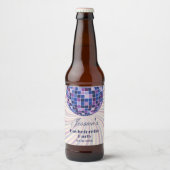 Retro 70er Groovy Letzte Disco Junggeselinnen-Absc Bierflaschenetikett (Vorderseite)