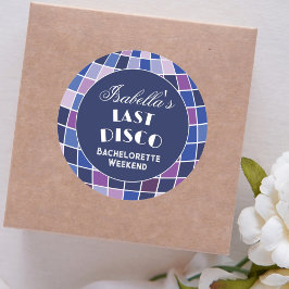 Retro 70er Groovy Letzte Disco Junggeselinnen-Absc Runder Aufkleber