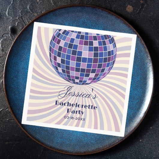 Retro 70er Groovy Letzte Disco Junggeselinnen-Absc Serviette