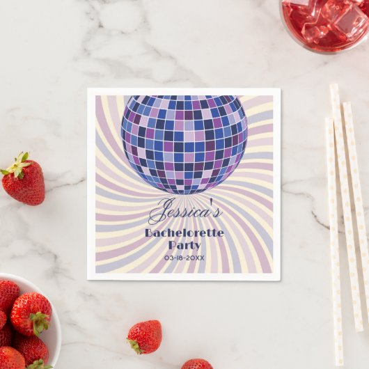 Retro 70er Groovy Letzte Disco Junggeselinnen-Absc Serviette (Beispiel)