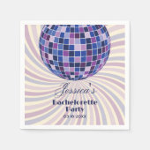 Retro 70er Groovy Letzte Disco Junggeselinnen-Absc Serviette (Vorderseite)