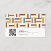 Retro 70er Groovy Line mit QR Business Card Visitenkarte (Rückseite)