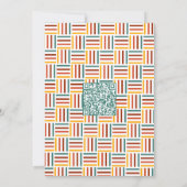 Retro 70er Groovy Line mit QR Hochzeit Einladung (Rückseite)