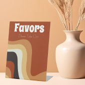 Retro 70er Groovy Orange Bohemische Gastgeschenke  Sockelschild