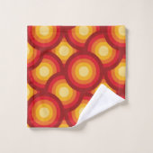 Retro 70er Groovy Overlapping Circles Muster Badhandtuch Set (Waschlappen)