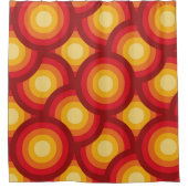 Retro 70er Groovy Overlapping Circles Muster Duschvorhang (Vorderseite)