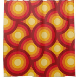 Retro 70er Groovy Overlapping Circles Muster Duschvorhang