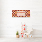 Retro 70er Groovy Seventies Orange Wedding Banner (Insitu)
