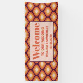 Retro 70er Groovy Seventies Orange Wedding Banner (Vertikal)