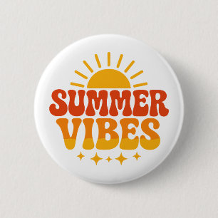 Retro 70er Groovy Sommer Stimmung Sonnenschein Button