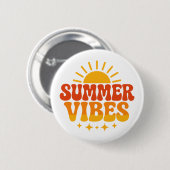 Retro 70er Groovy Sommer Stimmung Sonnenschein Button (Vorne & Hinten)