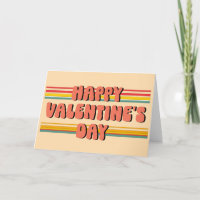Retro 70er Groovy Streifen Happy Valentinstag