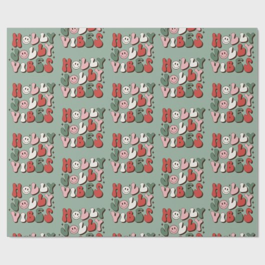 Retro 70er Groovy und Bright Santa Claus Geschenkpapier (Flach)