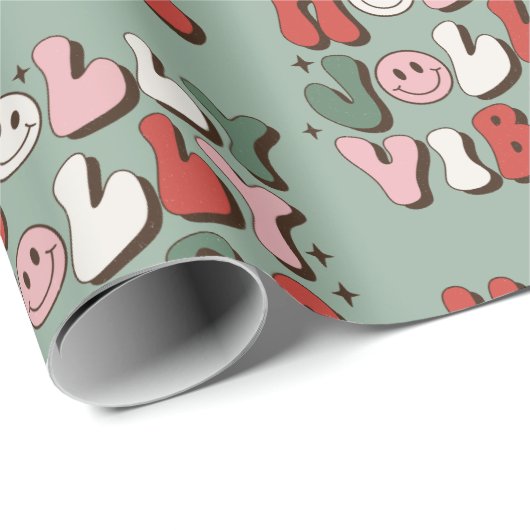 Retro 70er Groovy und Bright Santa Claus Geschenkpapier (Rolleneckpunkt)