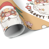 Retro 70er Groovy und Bright Santa Claus Geschenkpapier (Rolleneckpunkt)