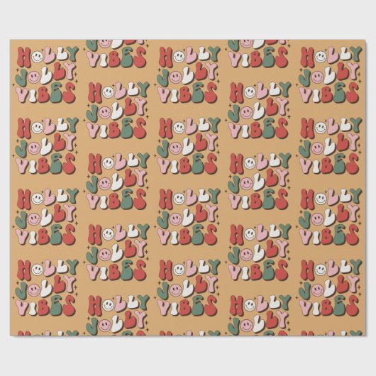 Retro 70er Groovy und Bright Santa Claus Geschenkpapier (Flach)