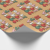 Retro 70er Groovy und Bright Santa Claus Geschenkpapier (Ecke)