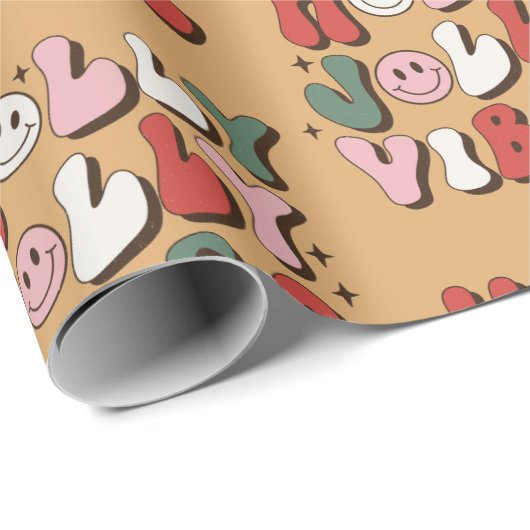 Retro 70er Groovy und Bright Santa Claus Geschenkpapier (Rolleneckpunkt)