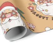 Retro 70er Groovy und Bright Santa Claus Geschenkpapier (Rolleneckpunkt)