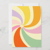 Retro 70er Groovy Wave Blume 65. Geburtstag Einladung (Rückseite)