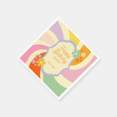 Retro 70er Groovy Wave Blume Happy Birthday Serviette (Ecke)