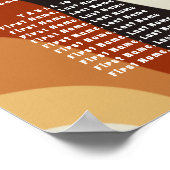 Retro 70er Groovy Wedding Bohemisch Seating Chart Poster (Ecke)