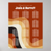 Retro 70er Groovy Wedding Bohemisch Seating Chart Poster (Vorne)