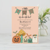 Retro 70er Halloween Baby Dusche Little Boo Invita Einladung (Stehend Vorderseite)