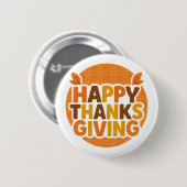Retro 70er Happy Thanksgiving Groovy Feiertag Button (Vorne & Hinten)