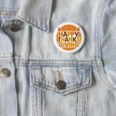 Retro 70er Happy Thanksgiving Groovy Feiertag Button (Beispiel)