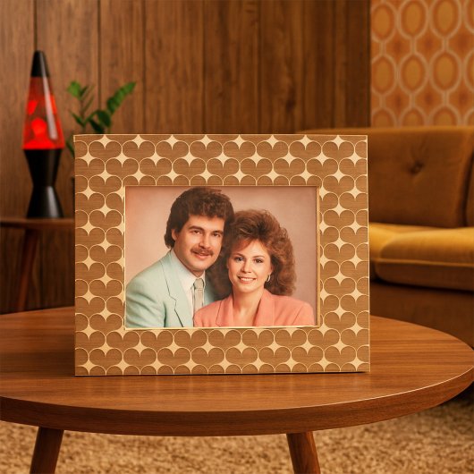 Retro 70er Heart Valentinstag Hochzeitstag Geätzte Rahmen