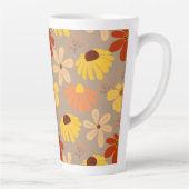 Retro 70er Herbst Niedliche Blume Latte Tasse (Rechts)