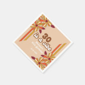Retro 70er Hippie Blume 30. Geburtstag Serviette (Ecke)