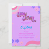 Retro-70er-Hippie-BRAUTPARTY Einladung (Vorderseite)