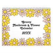 Retro 70er Hippie Groovy Mushroom & Blume Kalender (Titelbild)