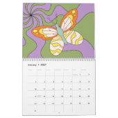 Retro 70er Hippie Groovy Wave Butterfly Kalender (Jan 2027)