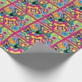 Retro-70er in hellen Farben Geschenkpapier (Ecke)