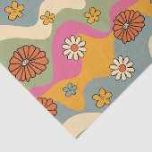 Retro-70er Inspiriert Blumendekoupage Seidenpapier (Ausschnitt)