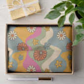 Retro-70er Inspiriert Blumendekoupage Seidenpapier (Geschenk)