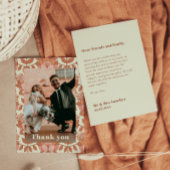 Retro 70er inspiriert Orange Wedding Dankeschön Ka Einladung