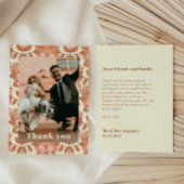 Retro 70er inspiriert Orange Wedding Dankeschön Ka Einladung